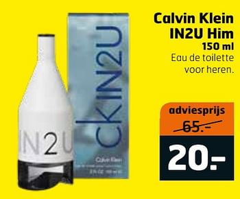 Aanbiedingen Calvin klein in2u him eau de toilette voor heren - Calvin Klein - Geldig van 20/07/2021 tot 01/08/2021 bij Trekpleister