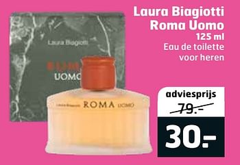 Aanbiedingen Laura biagiotti roma uomo eau de toilette voor heren - Laura Biagiotti   - Geldig van 20/07/2021 tot 01/08/2021 bij Trekpleister
