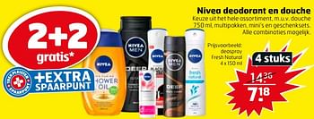 Aanbiedingen Deospray fresh natural - Nivea - Geldig van 20/07/2021 tot 01/08/2021 bij Trekpleister