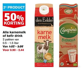 Aanbiedingen Alle karnemelk of kefir drink - Huismerk - Hoogvliet - Geldig van 21/07/2021 tot 27/07/2021 bij Hoogvliet