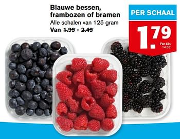 Aanbiedingen Blauwe bessen, frambozen of bramen - Huismerk - Hoogvliet - Geldig van 21/07/2021 tot 27/07/2021 bij Hoogvliet