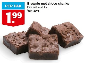Aanbiedingen Brownie met choco chunks - Huismerk - Hoogvliet - Geldig van 21/07/2021 tot 27/07/2021 bij Hoogvliet