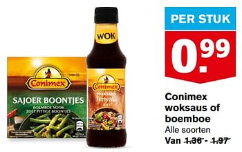 Aanbiedingen Conimex woksaus of boemboe - Conimex - Geldig van 21/07/2021 tot 27/07/2021 bij Hoogvliet