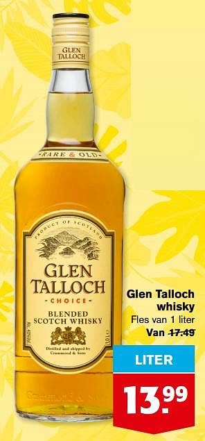 Aanbiedingen Glen talloch whisky - Glen Talloch - Geldig van 21/07/2021 tot 27/07/2021 bij Hoogvliet