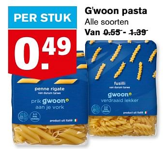 Aanbiedingen G`woon pasta - Gâ€™woon - Geldig van 21/07/2021 tot 27/07/2021 bij Hoogvliet