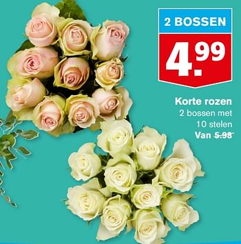 Aanbiedingen Korte rozen - Huismerk - Hoogvliet - Geldig van 21/07/2021 tot 27/07/2021 bij Hoogvliet