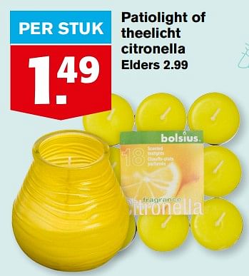 Aanbiedingen Patiolight of theelicht citronella - Huismerk - Hoogvliet - Geldig van 21/07/2021 tot 27/07/2021 bij Hoogvliet