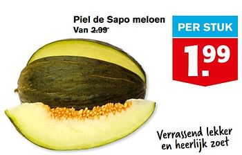 Aanbiedingen Piel de sapo meloen - Huismerk - Hoogvliet - Geldig van 21/07/2021 tot 27/07/2021 bij Hoogvliet