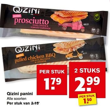 Aanbiedingen Qizini panini - Qizini - Geldig van 21/07/2021 tot 27/07/2021 bij Hoogvliet