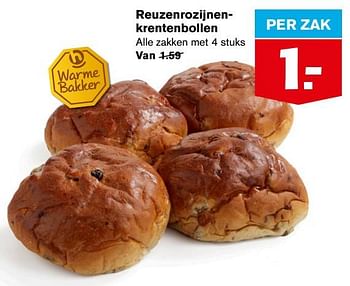 Aanbiedingen Reuzenrozijnenkrentenbollen - Huismerk - Hoogvliet - Geldig van 21/07/2021 tot 27/07/2021 bij Hoogvliet