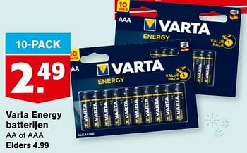 Aanbiedingen Varta energy batterijen - Varta - Geldig van 21/07/2021 tot 27/07/2021 bij Hoogvliet