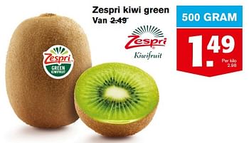 Aanbiedingen Zespri kiwi green - Zespri - Geldig van 21/07/2021 tot 27/07/2021 bij Hoogvliet