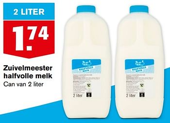 Aanbiedingen Zuivelmeester halfvolle melk - Zuivelmeester - Geldig van 21/07/2021 tot 27/07/2021 bij Hoogvliet