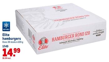 Aanbiedingen Elite hamburgers - Elite - Geldig van 21/07/2021 tot 03/08/2021 bij Makro