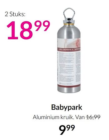 Aanbiedingen Babypark aluminium kruik - Huismerk - Babypark - Geldig van 20/07/2021 tot 16/08/2021 bij Babypark