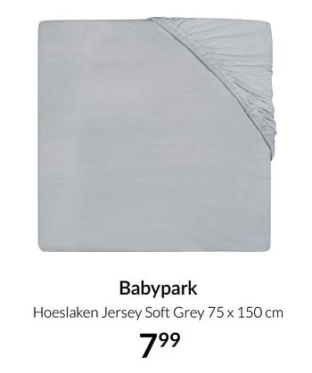 Aanbiedingen Babypark hoeslaken jersey soft grey - Huismerk - Babypark - Geldig van 20/07/2021 tot 16/08/2021 bij Babypark