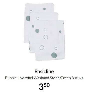 Aanbiedingen Basicline bubble hydrofiel washand stone green - Basicline - Geldig van 20/07/2021 tot 16/08/2021 bij Babypark