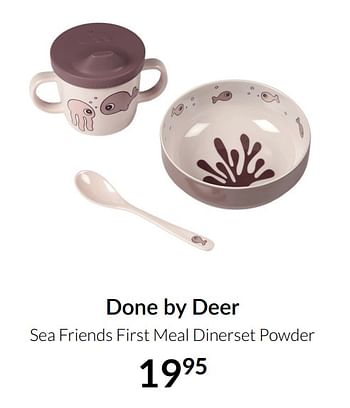 Aanbiedingen Done by deer sea friends first meal dinerset powder - Done by Deer - Geldig van 20/07/2021 tot 16/08/2021 bij Babypark