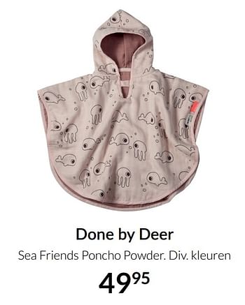 Aanbiedingen Done by deer sea friends poncho powder - Done by Deer - Geldig van 20/07/2021 tot 16/08/2021 bij Babypark