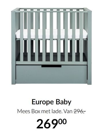 Aanbiedingen Europe baby mees box met lade - Europe baby - Geldig van 20/07/2021 tot 16/08/2021 bij Babypark