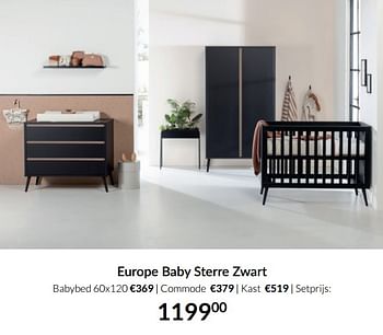 Aanbiedingen Europe baby sterre zwart - Europe baby - Geldig van 20/07/2021 tot 16/08/2021 bij Babypark