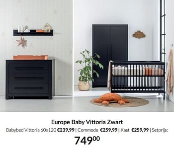 Aanbiedingen Europe baby vittoria zwart - Europe baby - Geldig van 20/07/2021 tot 16/08/2021 bij Babypark