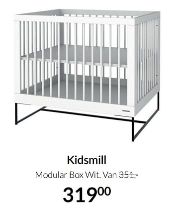 Aanbiedingen Kidsmill modular box wit - Kidsmill - Geldig van 20/07/2021 tot 16/08/2021 bij Babypark