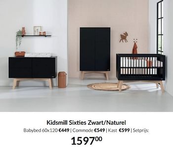 Aanbiedingen Kidsmill sixties zwart-naturel - Kidsmill - Geldig van 20/07/2021 tot 16/08/2021 bij Babypark
