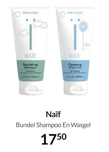 Aanbiedingen Naïf bundel shampoo en wasgel - Naif - Geldig van 20/07/2021 tot 16/08/2021 bij Babypark