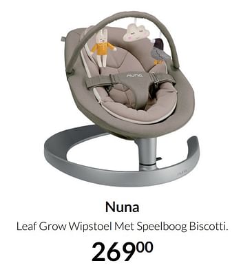 Aanbiedingen Nuna leaf grow wipstoel met speelboog biscotti - Nuna - Geldig van 20/07/2021 tot 16/08/2021 bij Babypark