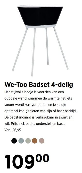 Aanbiedingen We-too badset 4-delig - We-Too - Geldig van 20/07/2021 tot 16/08/2021 bij Babypark