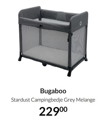 Aanbiedingen Bugaboo stardust campingbedje grey melange - Bugaboo - Geldig van 20/07/2021 tot 16/08/2021 bij Babypark