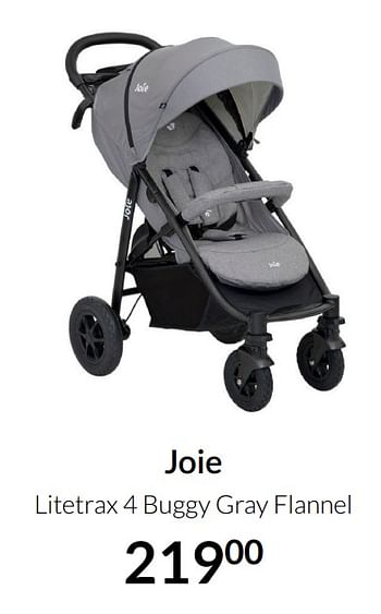 Aanbiedingen Joie litetrax 4 buggy gray flannel - Joie - Geldig van 20/07/2021 tot 16/08/2021 bij Babypark