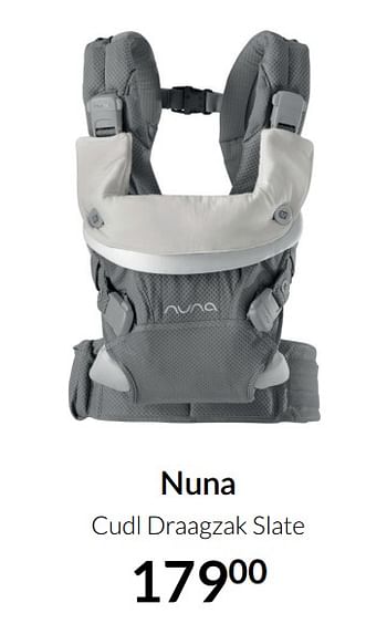 Aanbiedingen Nuna cudl draagzak slate - Nuna - Geldig van 20/07/2021 tot 16/08/2021 bij Babypark
