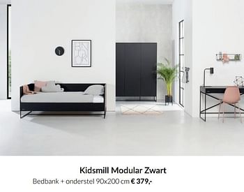 Aanbiedingen Kidsmill modular zwart bedbank + onderstel - Kidsmill - Geldig van 20/07/2021 tot 16/08/2021 bij Babypark