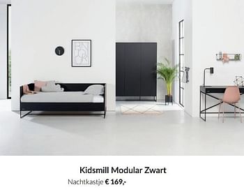 Aanbiedingen Kidsmill modular zwart nachtkastje - Kidsmill - Geldig van 20/07/2021 tot 16/08/2021 bij Babypark