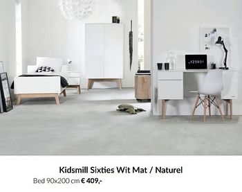 Aanbiedingen Kidsmill sixties wit mat - naturel bed - Kidsmill - Geldig van 20/07/2021 tot 16/08/2021 bij Babypark