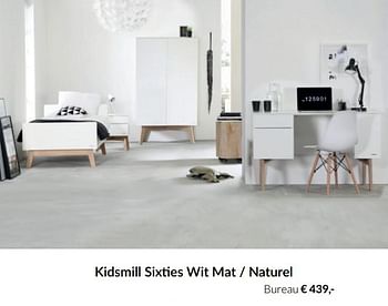 Aanbiedingen Kidsmill sixties wit mat - naturel bureau - Kidsmill - Geldig van 20/07/2021 tot 16/08/2021 bij Babypark