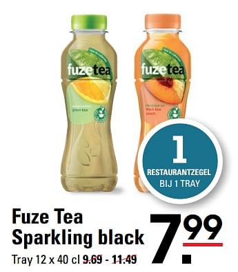 Aanbiedingen Fuze tea sparkling black - FuzeTea - Geldig van 22/07/2021 tot 09/08/2021 bij Sligro