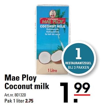 Aanbiedingen Mae ploy coconut milk - Mae Ploy - Geldig van 22/07/2021 tot 09/08/2021 bij Sligro