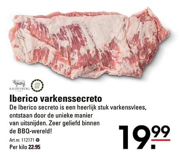 Aanbiedingen Iberico varkenssecreto - Kaldenberg - Geldig van 22/07/2021 tot 09/08/2021 bij Sligro