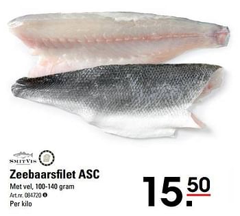 Aanbiedingen Zeebaarsfilet asc - Smit Vis - Geldig van 22/07/2021 tot 09/08/2021 bij Sligro