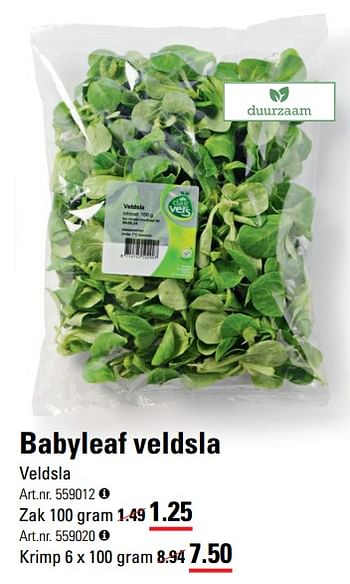 Aanbiedingen Babyleaf veldsla - Huismerk - Sligro - Geldig van 22/07/2021 tot 09/08/2021 bij Sligro