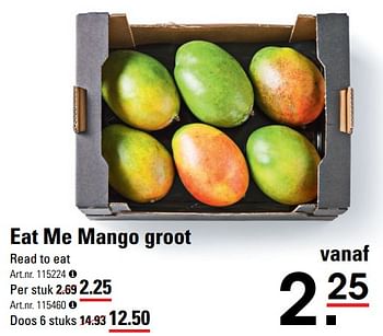 Aanbiedingen Eat me mango groot - Huismerk - Sligro - Geldig van 22/07/2021 tot 09/08/2021 bij Sligro