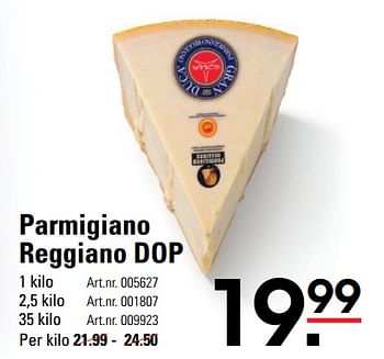 Aanbiedingen Parmigiano reggiano dop - Parmigiano Reggiano - Geldig van 22/07/2021 tot 09/08/2021 bij Sligro