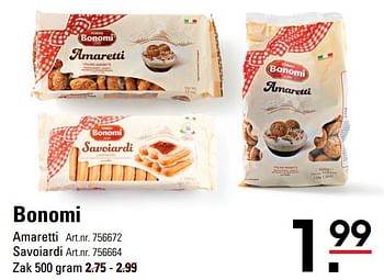 Aanbiedingen Bonomi amaretti - Bonomi - Geldig van 22/07/2021 tot 09/08/2021 bij Sligro
