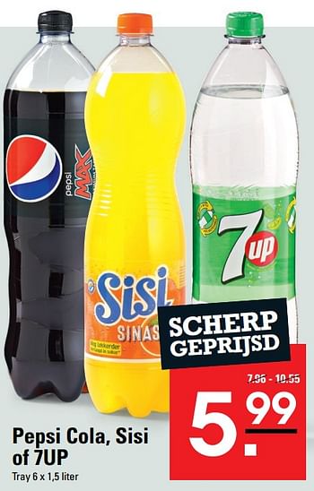 Aanbiedingen Pepsi cola sisi of 7up - Huismerk - Sligro - Geldig van 22/07/2021 tot 09/08/2021 bij Sligro