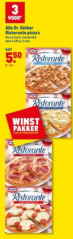 Aanbiedingen Dr. oetker ristorante pizza`s mozzarella - Dr. Oetker - Geldig van 21/07/2021 tot 03/08/2021 bij Makro