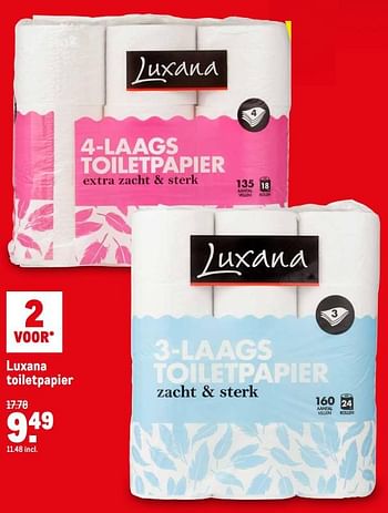 Aanbiedingen Luxana toiletpapier - Luxana - Geldig van 21/07/2021 tot 03/08/2021 bij Makro