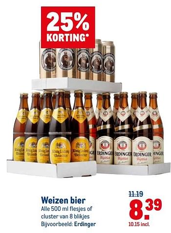 Aanbiedingen Weizen bier erdinger - Weizen - Geldig van 21/07/2021 tot 03/08/2021 bij Makro